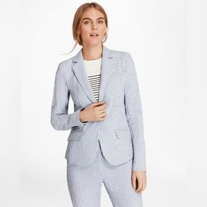 ✨ BROOKS BROTHERS ✨ Petite Striped Stretch Cotton Seersucker Jacket.